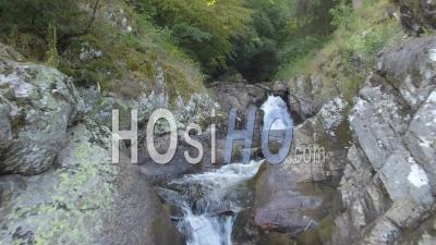 Gimel Waterfalls In Saint Priest De Gimel - Video Drone Footage