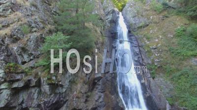 Gimel Waterfalls In Saint Priest De Gimel - Video Drone Footage