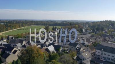 Village Et Chateau De Pompadour, Limousin, France – Aerial Video Drone Footage 