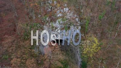 Cave Entrance In The Forest Viewed From Drone - Video Drone Footage