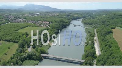 River Isere At Beauvoir-En-Royans - Video Drone Footage