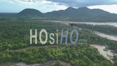 Li Phi Falls And Mekong River - Video Drone Footage