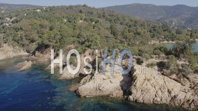Cape And Beach Of Layet At Le Lavandou - Video Drone Footage