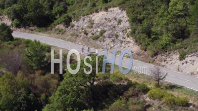 Cyclists In The Sainte-Baume - Video Drone Footage