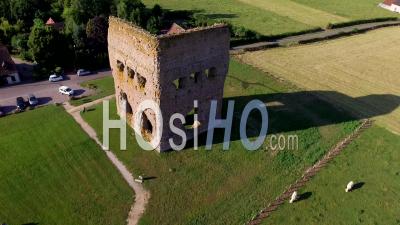 Temple De Janus Ruin Of Old Gaul Temple In Autun In Burgundy France - Video Drone Footage
