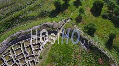 Aerial View Of Castro De Castromaior Camino De Santiago De Compostela Pilgrimage Spain - Video Drone Footage