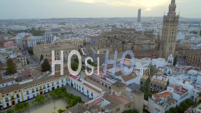 Catédrale De Seville. Paysage Urbain Historique Et Cathédrale Gothique De Séville En Espagne - Vidéo Drone