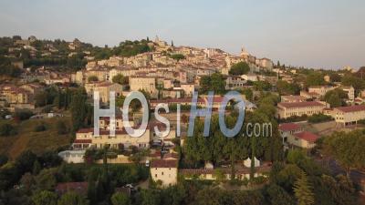 Panoramic View Of Provencal Village Of Fayence At Sunset