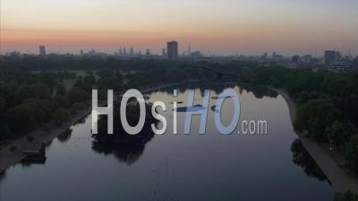 Drone Video Hyde Park View Down The Serpentine London Uk - Video Drone Footage