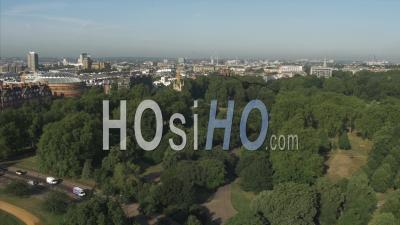 Drone Video Hyde Park Views Vers Albert Memorial Et Le Royal Albert Hall Londres Royaume-Uni - Vidéo Drone