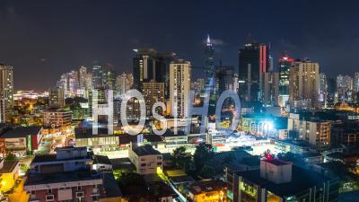City Traffic Time Lapse Of Panama City Panama - Video Drone Footage