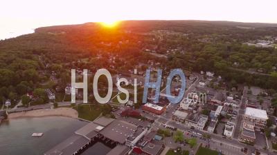 Flying Over Harbor Springs Michigan Usa - Video Drone Footage