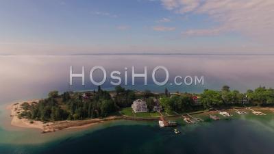 Flying Over Harbor Springs Michigan Usa - Video Drone Footage
