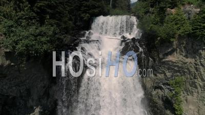 Alexander Falls By Whistler In British Columbia Canada - Video Drone Footage
