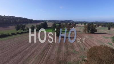 English Farm After Harvest - Video Drone Footage