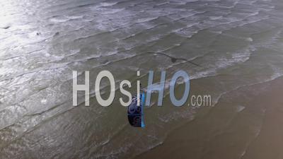 Kite Surfing On The Beaches Of Rye In East Sussex Uk - Video Drone Footage