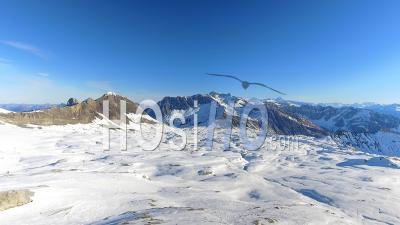 Glacier 3000 Gstaad Diablerets Swiss Alps Switzerland - Video Drone Footage