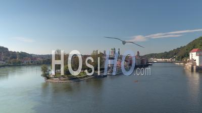The City Of Three Rivers Passau Bavaria Germany - Video Drone Footage