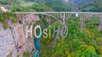 Bridge Over The Tara River, Montenegro - Video Drone Footage