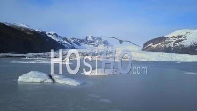 Parc National De Vatnajökull. Skaftafell Glacier And Lake. Islande - Vidéo Drone