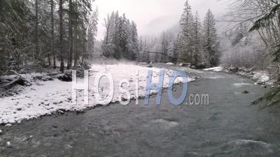 Winter Mountain Wilderness Scenic Washington State Usa - Video Drone Footage