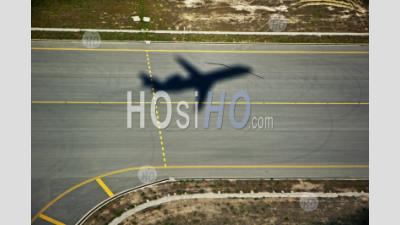 Shadow Of An Airplane Taking Off. - Aerial Photography