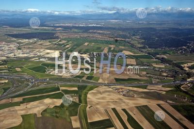 The Vast Seville Countryside Seen From An Airplane, Seville, Andalusia, Spain. - Aerial Photography