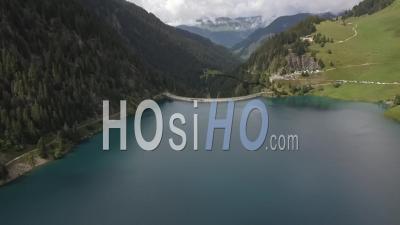 Lake Of Saint Guerin In Summer, France - Video Drone Footage