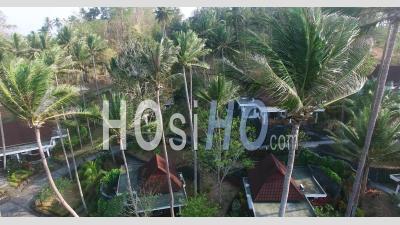 Tropical Seaside Resort On Bali Indonesia - Video Drone Footage