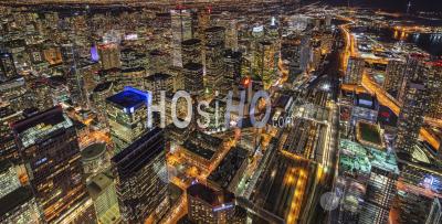 Night Skyline Downtown Toronto Ontario - Aerial Photography