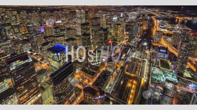 Night Skyline Downtown Toronto Ontario - Aerial Photography