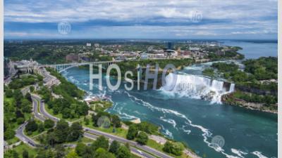Waterfalls Of  Niagara Falls On The Niagara River Along The Canada U.S. Border. - Aerial Photography