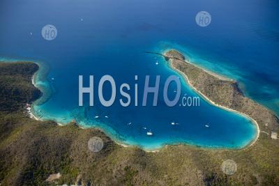 Sailboats Peter Island And Dead Chest Island. British Virgin Islands Caribbean - Aerial Photography