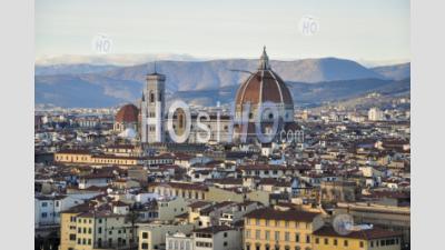 Florence Cathedral In Capital City Of The Italian Region Of Tuscany, Italy. - Aerial Photography