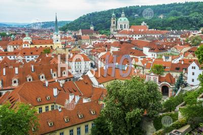 Historic Center Of Prague Czech Republic - Aerial Photography