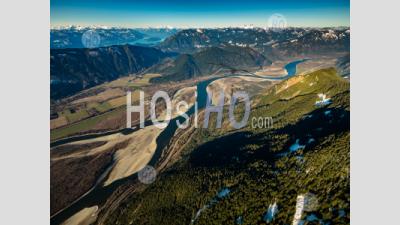 Fraser Valley To Laidlaw And Harrison Lake - Aerial Photography