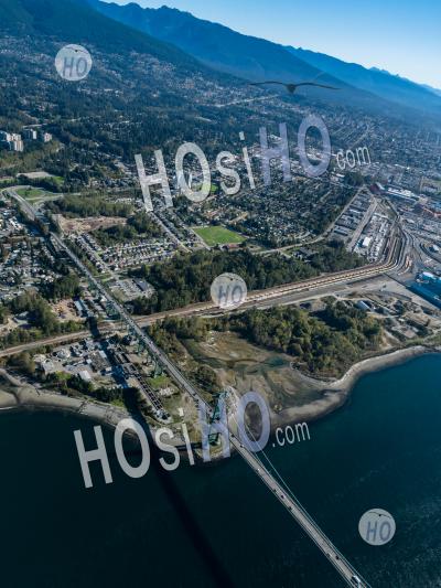 Lions Gate Bridge And North Vancouver - Aerial Photography