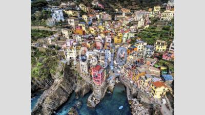 Riomaggiore Cinque Terre Villiage Riviera Italienne - Photographie Aérienne