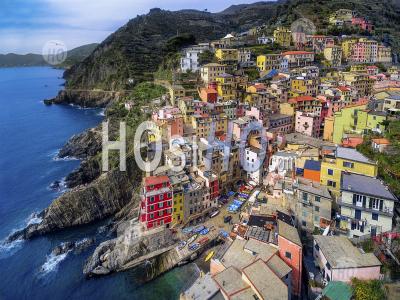 Riomaggiore Cinque Terre Villiage Riviera Italienne - Photographie Aérienne