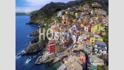 Riomaggiore Cinque Terre Villiage Italian Riviera - Aerial Photography