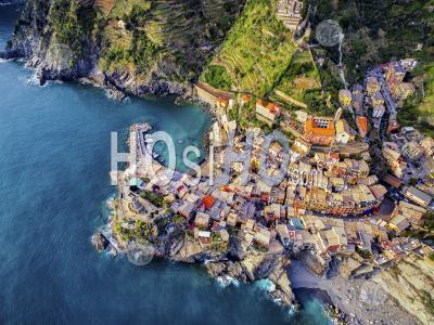 Vernazza Cinque Terre Villiage Italian Riviera - Aerial Photography