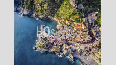 Vernazza Cinque Terre Villiage Italian Riviera - Aerial Photography