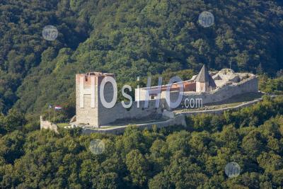 Ruins Of The Medieval City Of Medvednica. Castle In Zagreb Croatia - Aerial Photography