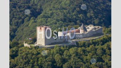 Ruins Of The Medieval City Of Medvednica. Castle In Zagreb Croatia - Aerial Photography