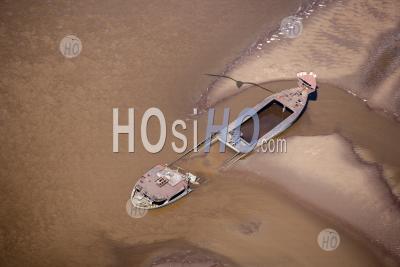 Ship Wreck Near Legeen Island Guyana - Aerial Photography