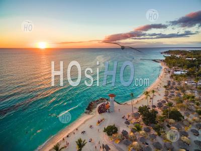 Crystal Sea Waters Of The Resort Area Of Dominicus Dominican Republic - Aerial Photography