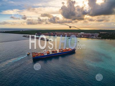 Freighter And Port Andrés Santo Domingo Dominican Republic - Aerial Photography