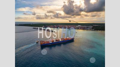 Freighter And Port Andrés Santo Domingo Dominican Republic - Aerial Photography