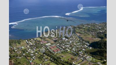 Tropical Islands Of French Polynesia. Capital City Papeete On Tahiti - Aerial Photography