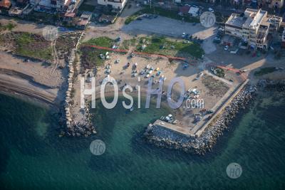 Small Boat Harbour Palmero Sicily Italy - Aerial Photography